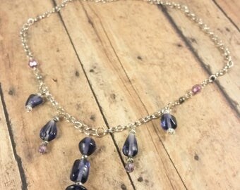 The Purple Hoop Necklace in Platinum (46cm)