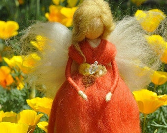 Wool Needle felted fairy Waldorf fairy Felted Doll Waldorf Inspired Ecofriendly Nursery Decor