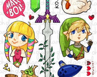 Legend of Zelda sticker sheet