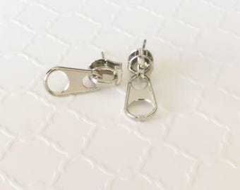Steampunk Jewelry ~ Zipper Stud Earrings ~ Post Earrings ~ Creepy Cute Jewelry ~ Ear Piecing ~ Creepy Cute ~ Zipper Jewelry