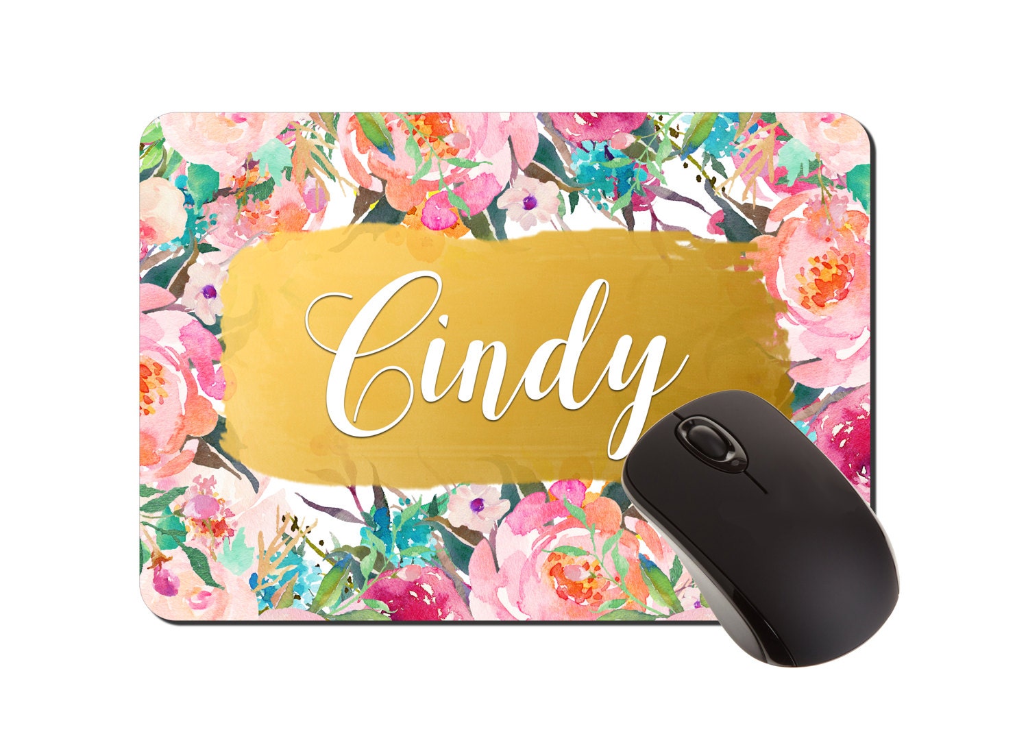 Personalized Mouse Pad Floral Mousepad Gift for Her