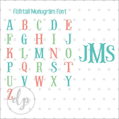 Download Fishtail Monogram Font, svg, dxf, silhouette, cricut ...