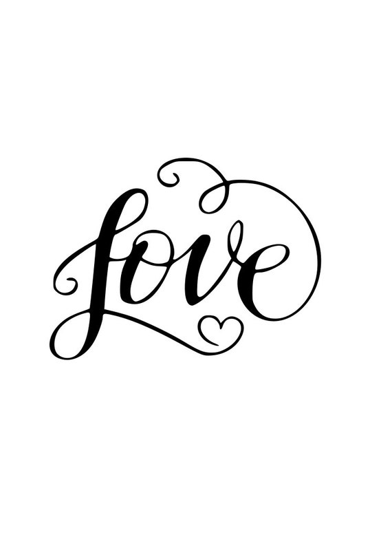 Download Love heart script outline laptop cup decal SVG Digital