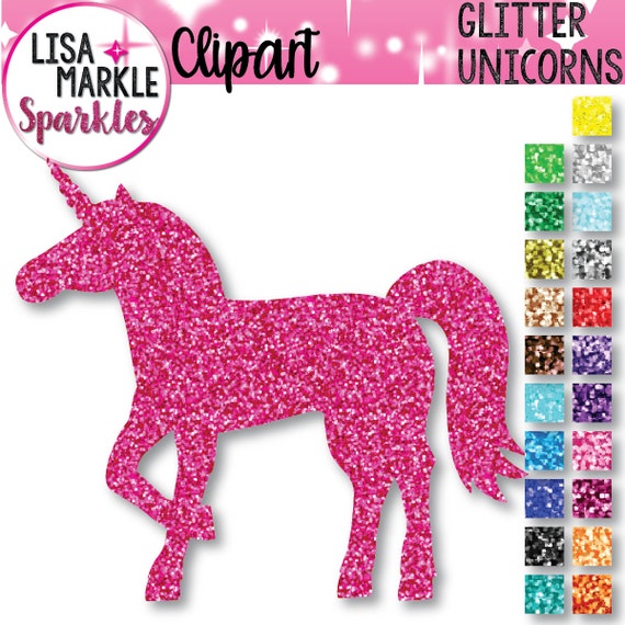 Glitter Clipart, Rainbow Clipart, Unicorn Clipart, Unicorn ...