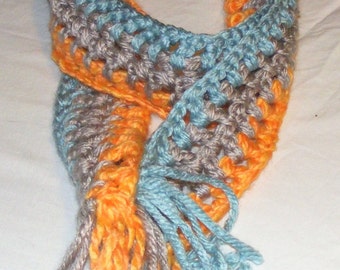 Crochet scarves, Ladies chunky scarf, Multi color,crochet pattern, gift for women, Handmade, neck warmer, Crocheted scarf, Gift for her