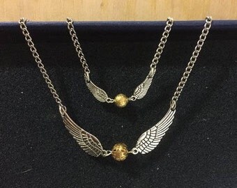 Harry Potter Inspired Golden Snitch Necklace