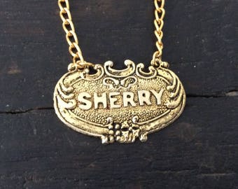 Vintage Sherry Decanter Label / Bottle Tab / Liquor