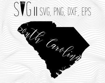 South Carolina Svg, State Svg, Font Svg Files For Silhouette For Cricut, SVG EPS PNG Dxf Vector Cutting Files Vinyl Decal, Monogram Svg