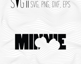Minnie Svg Files, Minnie Mouse Svg, Stencils Disney, Font Svg Files For Silhouette, For Cricut, Vector Cut File Vinyl Decal, Monogram Svg
