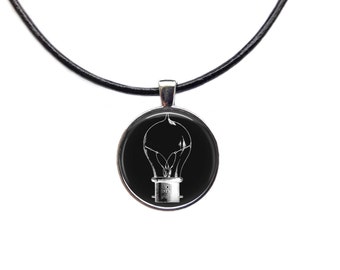 Light bulb jewelry Light bulb necklace Light bulb pendant Steampunk necklace