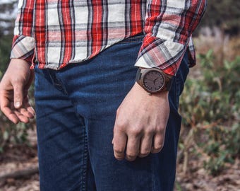 Wooden watch, Wood watch, mens watch, Engraved Wooden Watch, Groomsmen Gift, father day gift, Mens watch, Anniversary Gift, Boyfriend Gift