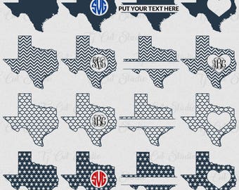 Texas SVG Cut Files, Texas Outline, Texas State SVG, Texas Files for Silhouette Cameo or Cricut, Commercial & Personal Use.