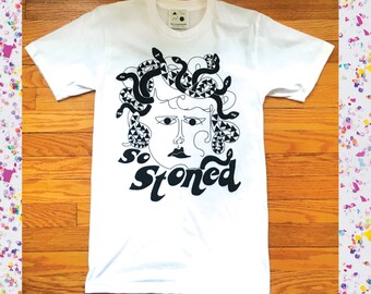 MEDUSA " So Stoned" Tee ( Handmade)