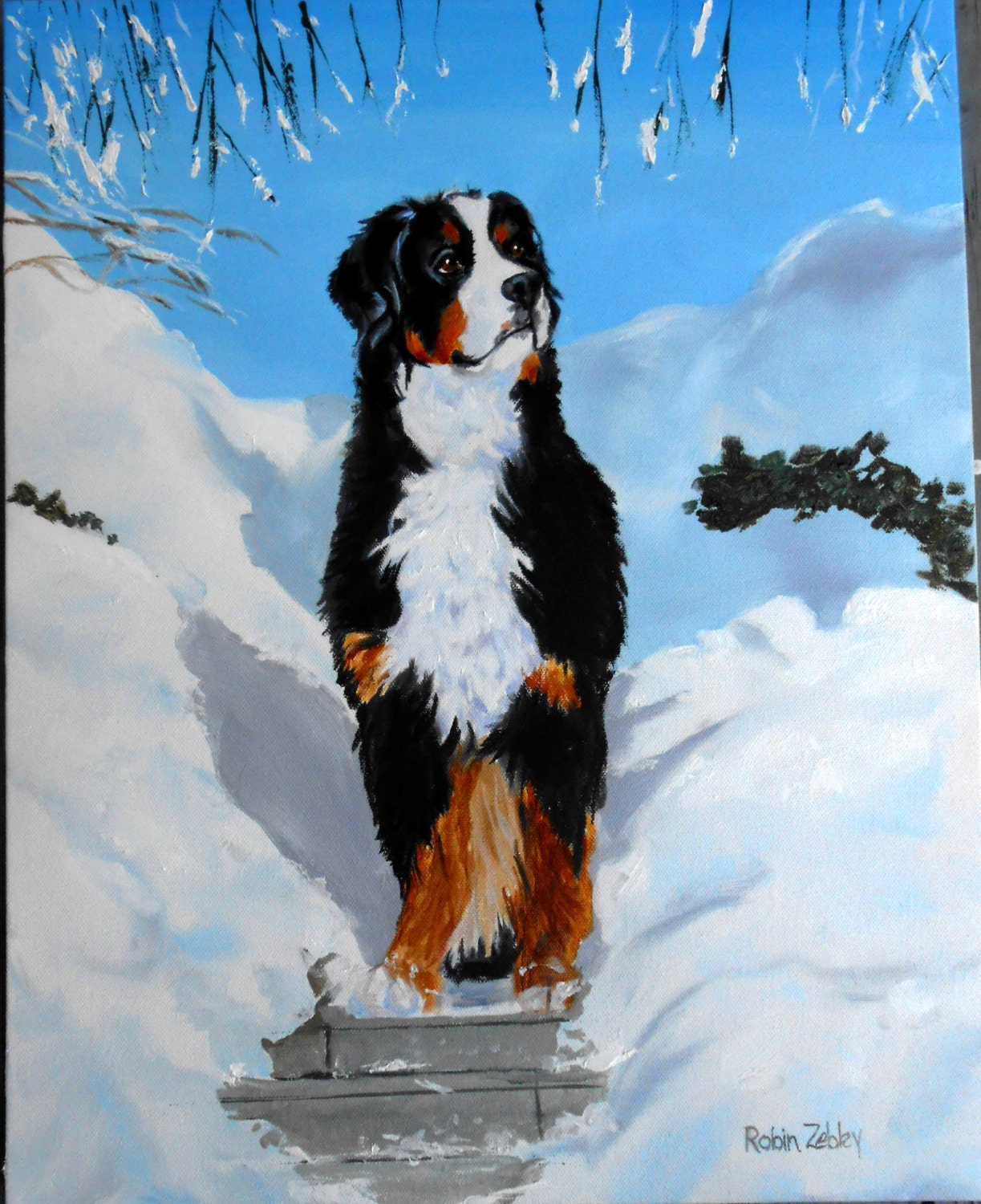 Bernese Mountain Dog Custom Portrait Oil Painting Fathers Day in Check out All of these bernese mountain dog home decor for your house