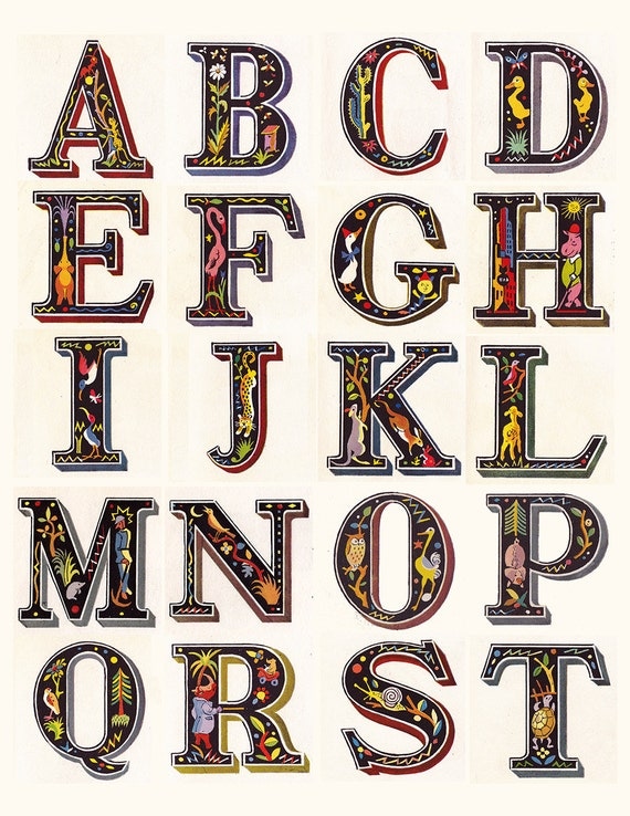 vintage childrens alphabet from the 1940s a