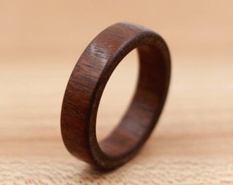 Cumaru Wood Ring - Custom Wood Ring - Unique Wedding Ring - Wedding Ring - Wooden Ring - Mens Jewelry - 5 Year Anniversary