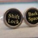 Vintage Typewriter key Cuff links SHIFT LOCK BACK Space