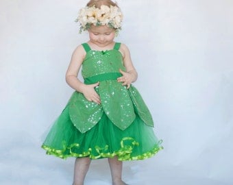 Tinkerbell costume, Halloween Costume, Tinkerbell tutu, Fairy costume, Tinkerbell party dress, girls costume