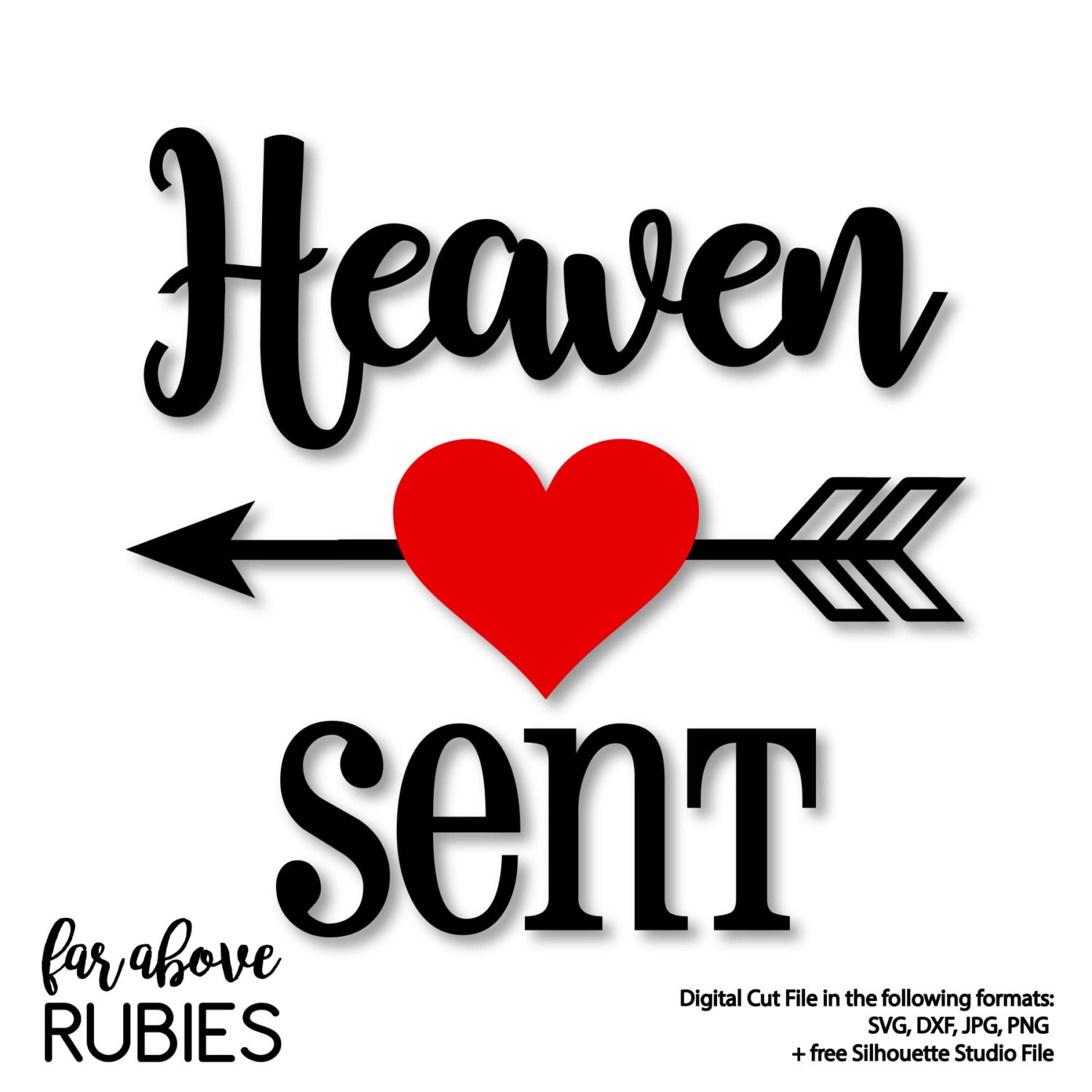 Download Happy Valentine's Day Heaven Sent Heart Arrows - SVG, DXF ...