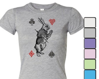 Alice in Wonderland T-shirt, Alice in Wonderland Shirt - Women's Shirt Tee, Alice in Wonderland by Lewis Carroll Shirt, White Rabbit