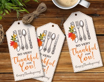Thanksgiving Party Favor Tag, Thanksgiving Tag, Thankful Thank You Tag, Thankful Gift Tag, Leftover Tag | Instant Download PDF Printable