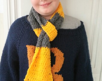 Newt Scamander Scarf - Yellow and Dark Grey - HP - Hufflepuff