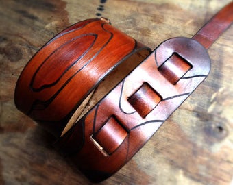 Guitar Strap, Bass Strap, Leather Guitar Strap, 2.5 inches, Into the Woods