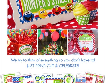 Sesame Street Party | Sesame Street Birthday Printables | Sesame Street Party Decoration | Elmo Party | 1st Birthday Amanda's Parties To Go