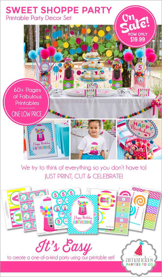 Sweet Shoppe Birthday Decorations | Sweet Sixteen Party | Candyland Birthday | Sweet 16 Birthday | Gumball Party | Amanda's Parties Il_570xn