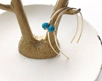 Gold Turquoise Earrings, Gold Blue Earrings, Rose Gold Earrings, Turquoise Jewelry, Silver Earrings, Blue Stone Earrings, Modern Jewelry