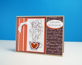 Best Friend Cards - Feel Better Cards - Coffee Card - Creative Handmade Cards - I miss You Card - All Occasion Cards - Card For Friends