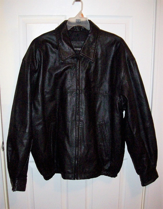 Vintage Men's Black Leather Jacket by Outbrook 3X Only 25