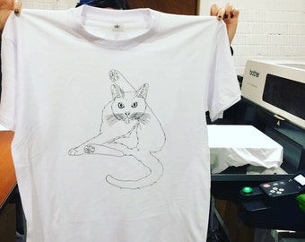 Cat licking butt tee / feminist tshirt / funny shirt / smash the patriarchy / vegan