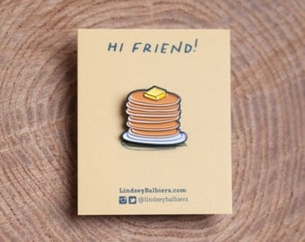 Pancake Stack Enamel Pin / Pancake Enamel Pin - Illustrated