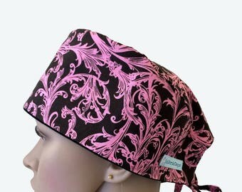 Floral Scrub Caps Women, Personalized with Name, Great Nurse Gift Idea, Arabesque Scrub Cap, Surgical scrub Hats, Scrub Caps, Scrub Hats