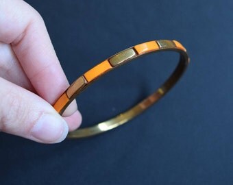 Orange Gold Bangle Bracelet Vintage