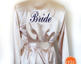 SALE Satin Robe / Kimono Robe / Short Silk Robe / Personalized Robe / Womens Silk Robe / Embroidered Monogrammed Robe / Bridesmaid Gift