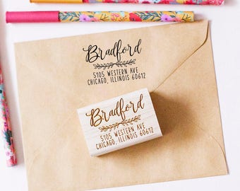 Return Address Stamp, Personalized Address Stamp, Wedding Invitation Stamp, Custom Address Stamp, Calligraphy Stamp, Engagement Party