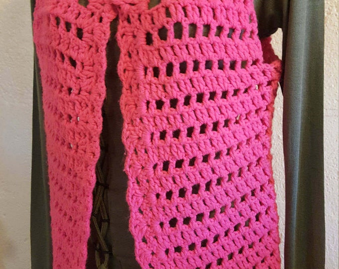 Hot Pink Handmade Vintage Crochet Vest 1970s