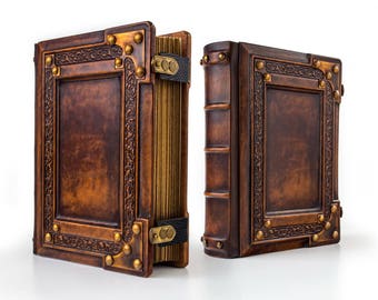 8" x 10" - Medieval styled leather journal - 700 pages - Book of Shadows - Magical journal - Magician book - Traveler sketchbook