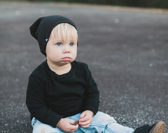 Black Baby Hat Infant Beanie Baby Boy Hat Black Beanie Slouchy Hat Beanie Mens Beanie Unisex Knit Hat Newborn Hat Urban Boy Hipster Baby Hat
