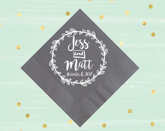 Cocktail Napkins, Wedding Napkins, Personalized Napkins, Custom Napkins, Birthday Napkins, Foil Paper Napkins, Party Napkins, Bar Napkins