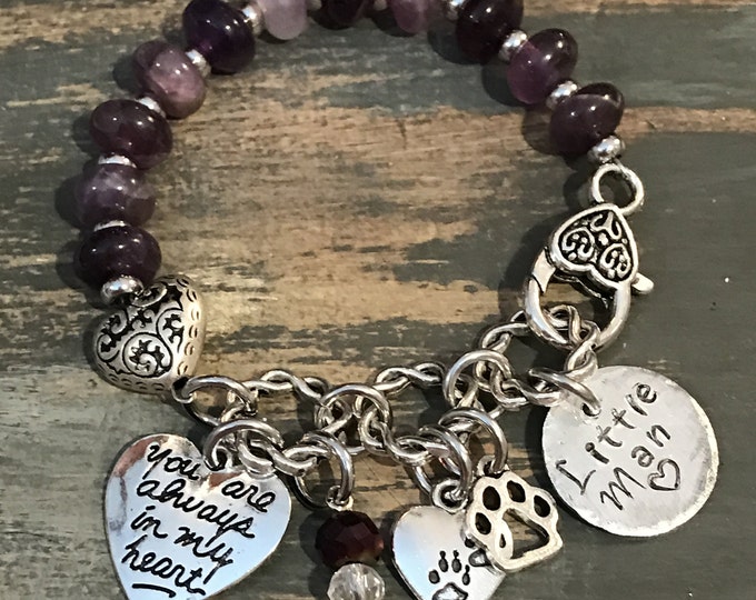 S925 Silver Pet Paw Cat Dog Forever In My Heart Memorial Charm - Foto 6