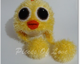 Chicken hat Crochet Chicken hat Halloween mask Halloween present Halloween costume Hat with pompoms Fuzzy Hat Baby hat Toddler's hat