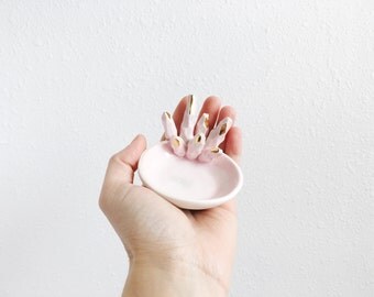 Crystal Ring Dish - Ceramic Ring Holder - Crystal Ring Holder - Potterylodge - Ceramics and Pottery