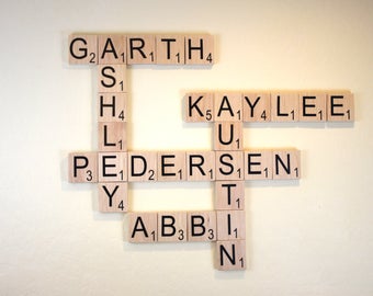 Large Scrabble Tiles - 3.5" Large Scrabble Letters - Scrabble Wall Art - Personalized Wood Scrabble Letters - Giant Scrabble Letters - LST