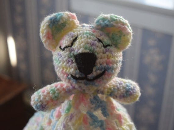 crochet teddy bear security blanket