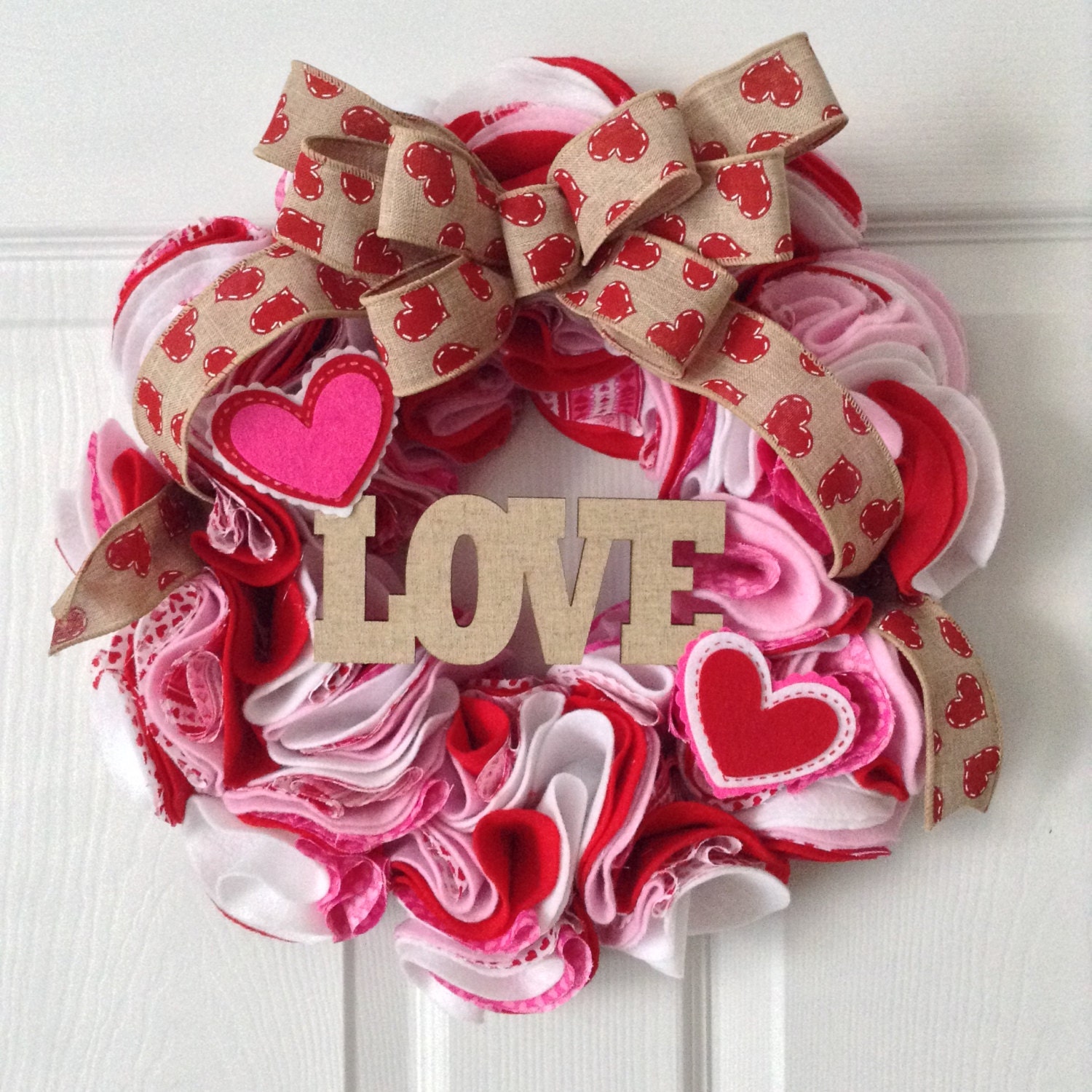 Valentine Wreath / Valentine Felt Wreath / Small Valentine