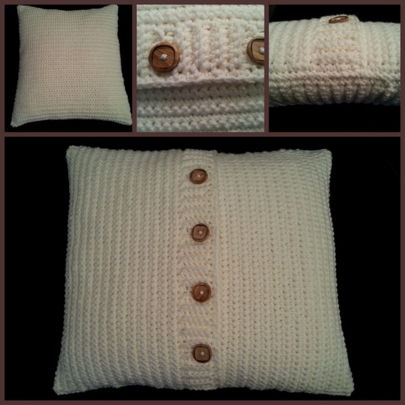 Crocheted BUTTON THROW PILLOW Pattern