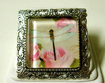 Dragonfly convertible pendant or brooch with chain - WAP35-016